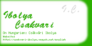 ibolya csakvari business card
